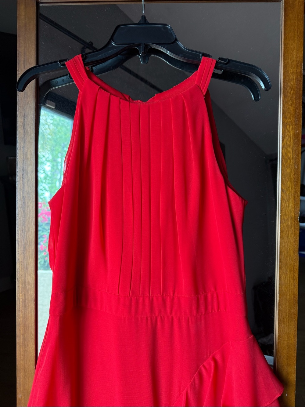 Betsy & Adam Bold Red Ruffled Maxi dress - Picture 3 of 8
